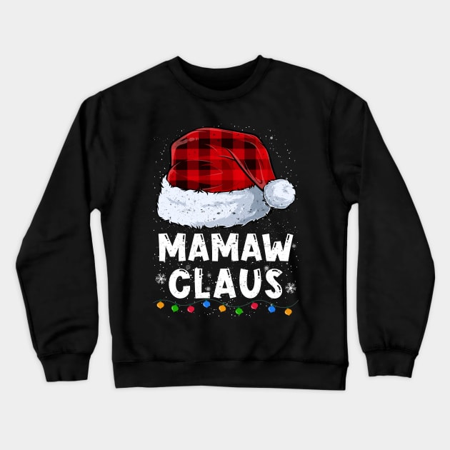 Mamaw Claus Red Plaid Christmas Santa Family Matching Pajama Crewneck Sweatshirt by tabaojohnny